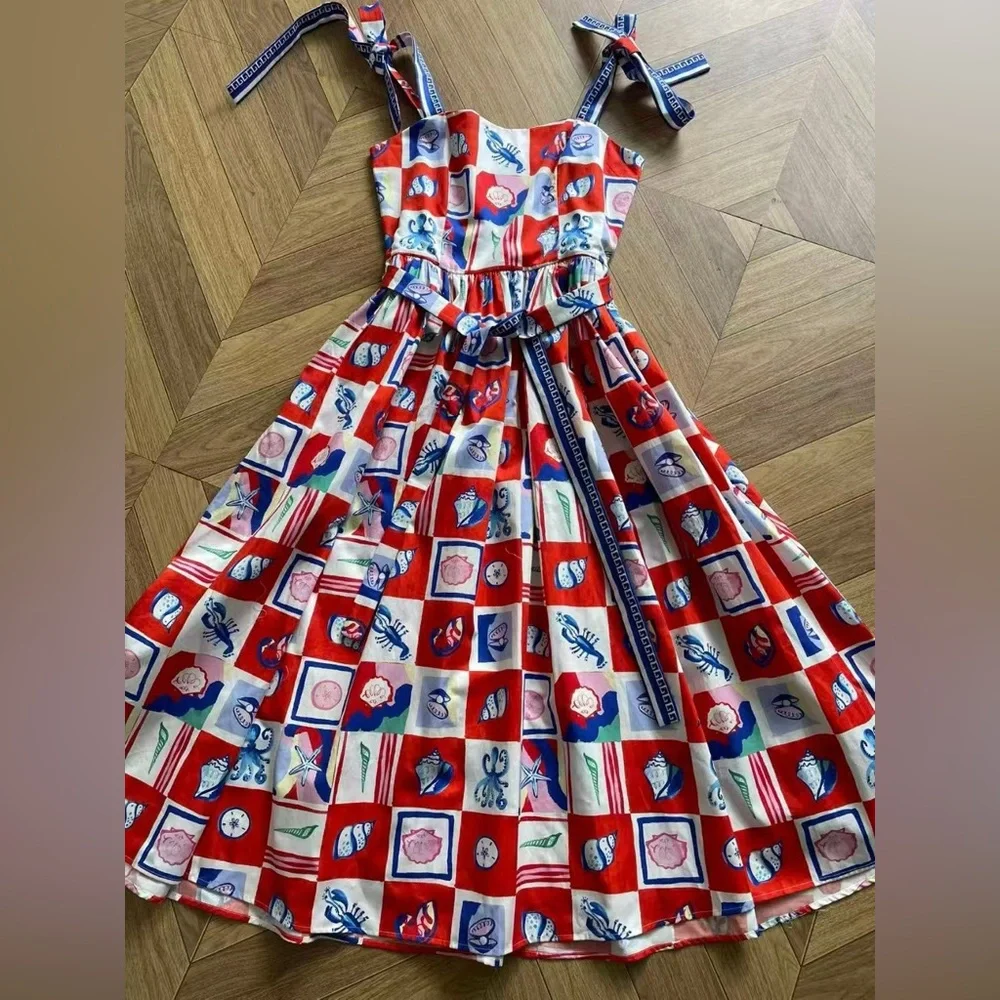 Hunter Bell Quincy Dress Sea Tiles Maxi – Size 2 Colorful Geometric Print - Picture 5 of 9